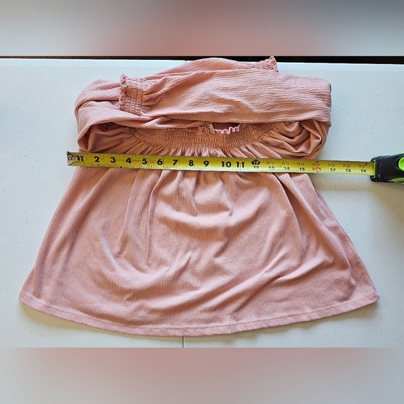H&M Off-Shoulder Dusty Pink Cropped Blouse - Picture 10 of 14